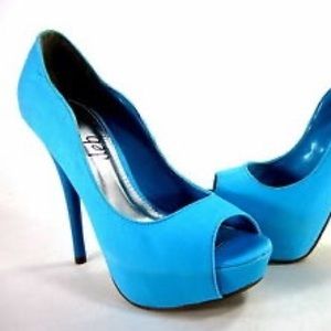 Blue deb high heels